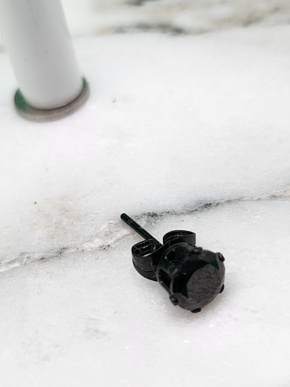 Kids Black Cubic Stud Earring - Unbranded